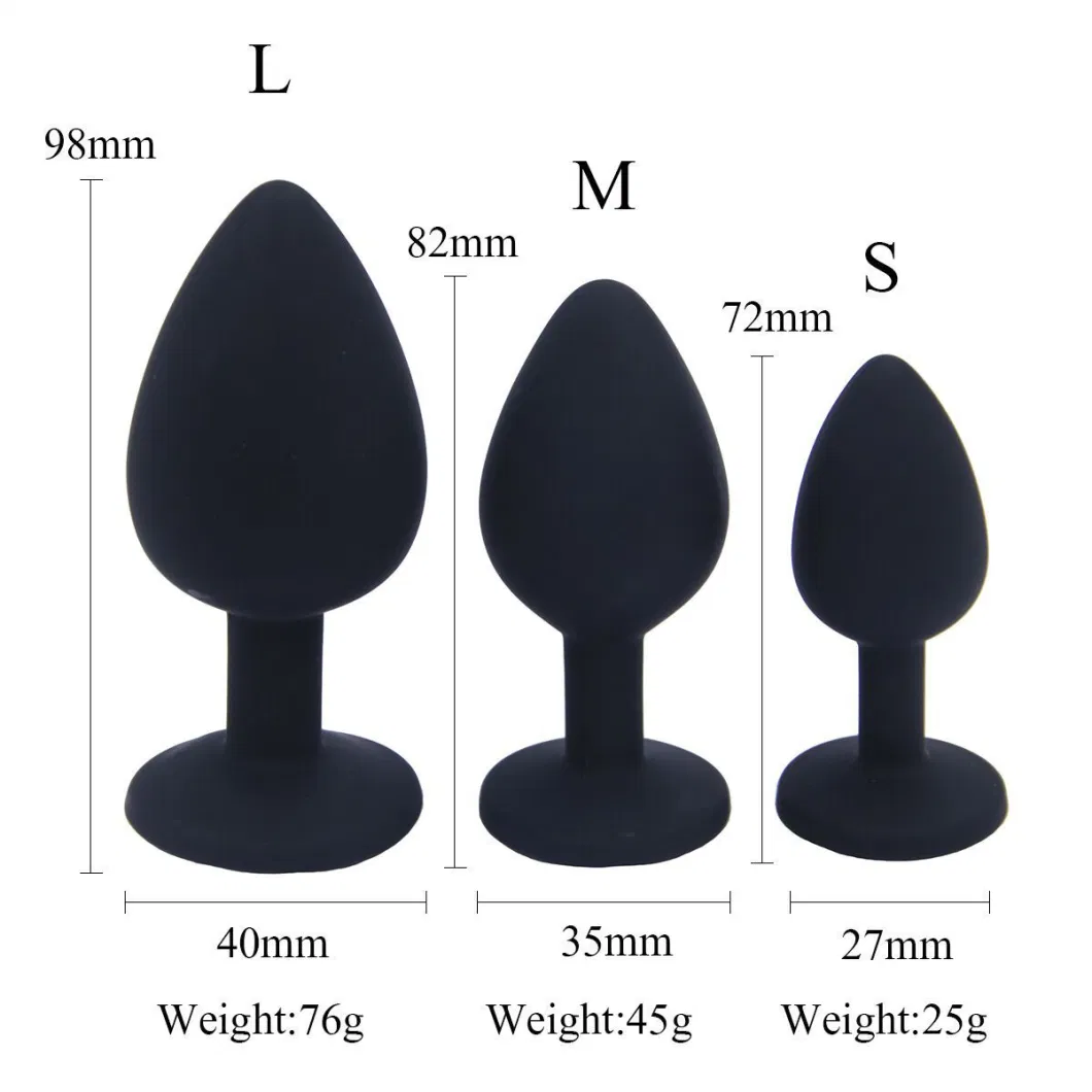 Silicone Anal Plug Set Masturbadores Jeweled Butt Plug Vagina Anal Adult, Anal Butt Plug Set Ass Sex Toys with Bullet Vibrator