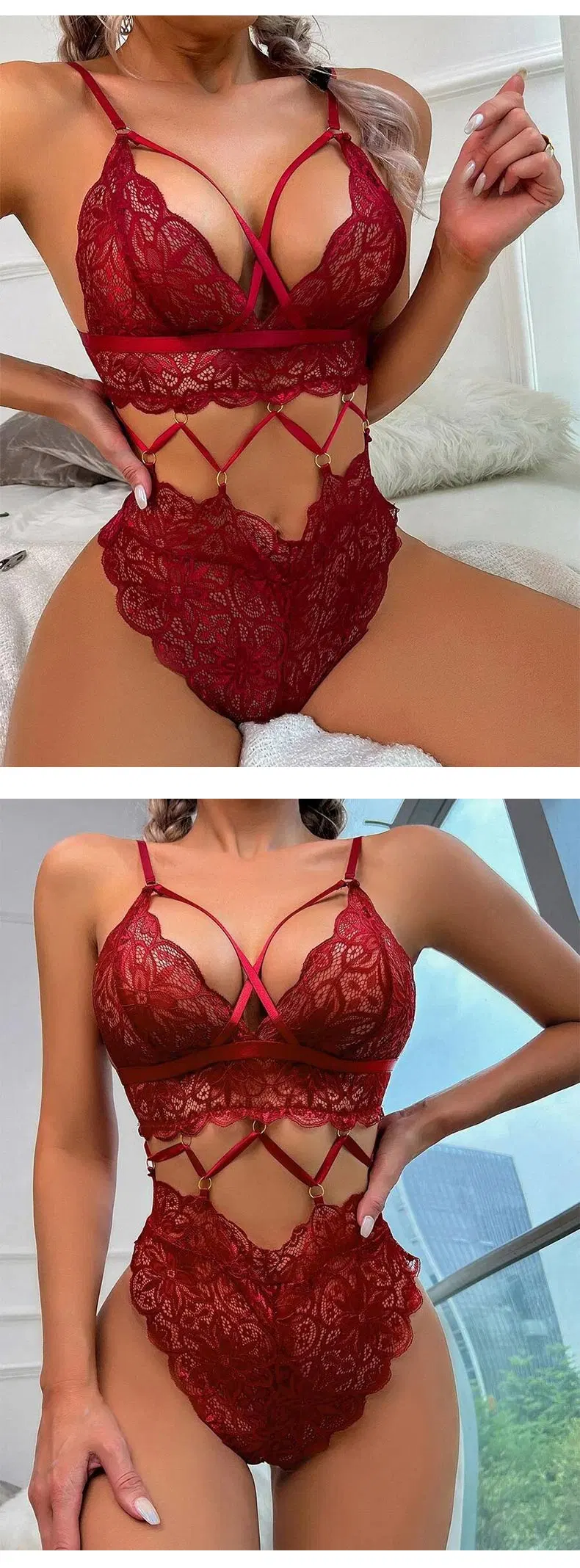 High Quality Sexy Bra and Panties Set Hollow out Lace Mature Women Sexy Lingerie